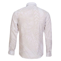 Samoa Lotu Tamaiti Ivory Family Matching Off The Shoulder Long Sleeve Dress and Hawaiian Shirt Teuila Tatau LT7 - Polynesian Pride