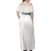 Samoa Lotu Tamaiti Ivory Family Matching Off Shoulder Maxi Dress and Hawaiian Shirt Teuila Tatau LT7 - Polynesian Pride