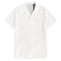 Samoa Lotu Tamaiti Ivory Family Matching Puletasi and Hawaiian Shirt Teuila Tatau LT7 Dad's Shirt - Short Sleeve Ivory - Polynesian Pride