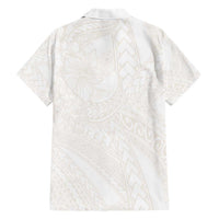 Samoa Lotu Tamaiti Ivory Family Matching Short Sleeve Bodycon Dress and Hawaiian Shirt Teuila Tatau LT7 - Polynesian Pride