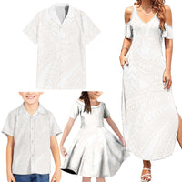 Samoa Lotu Tamaiti Ivory Family Matching Summer Maxi Dress and Hawaiian Shirt Teuila Tatau LT7 - Polynesian Pride