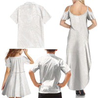 Samoa Lotu Tamaiti Ivory Family Matching Summer Maxi Dress and Hawaiian Shirt Teuila Tatau LT7 - Polynesian Pride