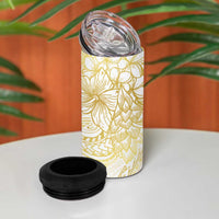Samoa Lotu Tamaiti Gold 4 in 1 Can Cooler Tumbler Teuila Tatau - Polynesian Pride