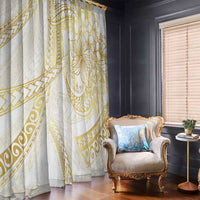Samoa Lotu Tamaiti Gold Window Curtain Teuila Tatau - Polynesian Pride