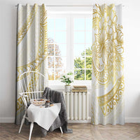 Samoa Lotu Tamaiti Gold Window Curtain Teuila Tatau - Polynesian Pride