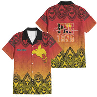 Papua New Guinea 1975 To The Future Personalised Family Matching Mermaid Dress and Hawaiian Shirt Sepik Masks LT7 Dad's Shirt - Short Sleeve Red - Polynesian Pride