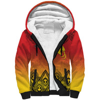 Papua New Guinea 1975 To The Future Personalised Sherpa Hoodie Sepik Masks LT7 Unisex Red - Polynesian Pride