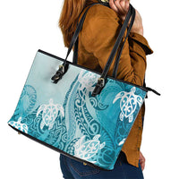 Polynesia Turtle Leather Tote Bag Watercolor Abstract Style LT7 - Polynesian Pride