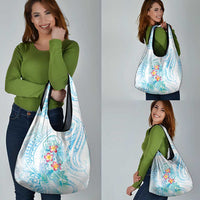 Sea Blue Polynesian Jellyfish Grocery Bag Watercolor Glows - Polynesian Pride