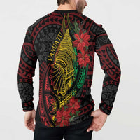 Vanuatu Meri Krismas Button Sweatshirt Conch Shell Tribal Art