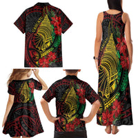 Vanuatu Meri Krismas Family Matching Tank Maxi Dress and Hawaiian Shirt Conch Shell Tribal Art LT7 - Polynesian Pride