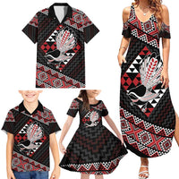 Taniko Aotearoa Family Matching Summer Maxi Dress and Hawaiian Shirt Poutama Mix Piwakawaka LT7 - Polynesian Pride