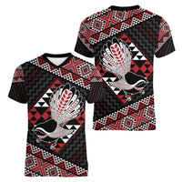 Taniko Aotearoa Women V-Neck T-Shirt Poutama Mix Piwakawaka