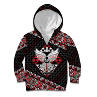 Taniko Aotearoa Kid Hoodie Poutama Mix Piwakawaka - Ver02 LT7 Zip Hoodie Red - Polynesian Pride