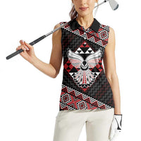 Taniko Aotearoa Women Sleeveless Polo Shirt Poutama Mix Piwakawaka - Ver02