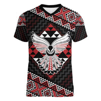 Taniko Aotearoa Women V-Neck T-Shirt Poutama Mix Piwakawaka - Ver02
