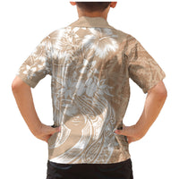 Polynesian Women's Day Family Matching Mermaid Dress and Hawaiian Shirt Plumeria Passion - Beige LT7 - Polynesian Pride