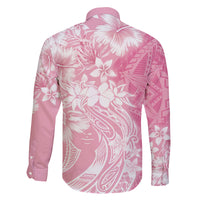 Polynesian Women's Day Family Matching Long Sleeve Bodycon Dress and Hawaiian Shirt Plumeria Passion - Pink LT7 - Polynesian Pride