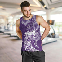 Polynesian Women's Day Men Tank Top Plumeria Passion - Purple LT7 Purple - Polynesian Pride