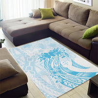 Polynesian Women's Day Area Rug Plumeria Passion - Turquoise LT7 - Polynesian Pride