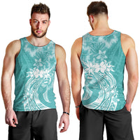 Polynesian Women's Day Men Tank Top Plumeria Passion - Teal LT7 - Polynesian Pride