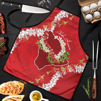 Hawaii Island Flowers Lei Apron Ohia Lehua Scarlet Red