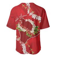 Hawaii Island Flowers Lei Baseball Jersey Ohia Lehua Scarlet Red