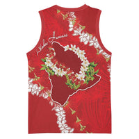 Hawaii Island Flowers Lei Basketball Jersey Ohia Lehua Scarlet Red