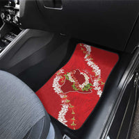 Hawaii Island Flowers Lei Car Mats Ohia Lehua Scarlet Red