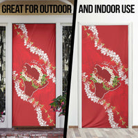 Hawaii Island Flowers Lei Door Cover Ohia Lehua Scarlet Red
