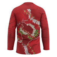Hawaii Island Flowers Lei Hockey Jersey Ohia Lehua Scarlet Red
