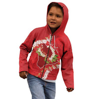 Hawaii Island Flowers Lei Kid Hoodie Ohia Lehua Scarlet Red