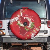 Hawaii Island Flowers Lei Spare Tire Cover Ohia Lehua Scarlet Red