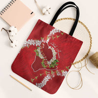 Hawaii Island Flowers Lei Tote Bag Ohia Lehua Scarlet Red