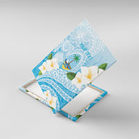 Guam Chamorro Guasali Flowers Canvas Wall Art Aqua Gradient LT7