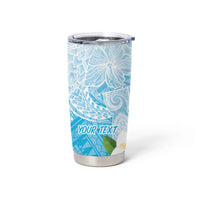 Guam Chamorro Guasali Flowers Tumbler Cup Aqua Gradient LT7