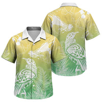 Aotearoa Maori Mahuru Tui With Pikawakawa Family Matching Mermaid Dress and Hawaiian Shirt Spring Time LT7 Son's Shirt Green - Polynesian Pride