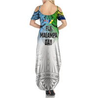 Personalised Malampa Fiji Day Summer Maxi Dress Gradient Style LT7 - Polynesian Pride