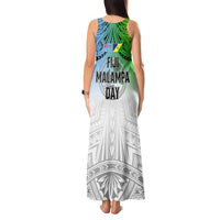 Personalised Malampa Fiji Day Tank Maxi Dress Gradient Style LT7 - Polynesian Pride