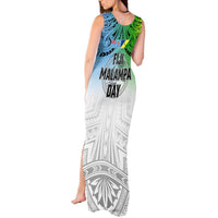 Personalised Malampa Fiji Day Tank Maxi Dress Gradient Style LT7 - Polynesian Pride
