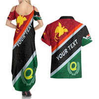 Personalised Penama and Papua New Guinea Day Couples Matching Summer Maxi Dress and Hawaiian Shirt Emblem Mix Style LT7 - Polynesian Pride
