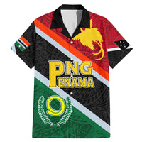 Personalised Penama and Papua New Guinea Day Family Matching Mermaid Dress and Hawaiian Shirt Emblem Mix Style LT7 Dad's Shirt - Short Sleeve Colorful - Polynesian Pride