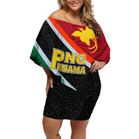 Personalised Penama and Papua New Guinea Day Family Matching Off Shoulder Short Dress and Hawaiian Shirt Emblem Mix Style LT7 Mom's Dress Colorful - Polynesian Pride