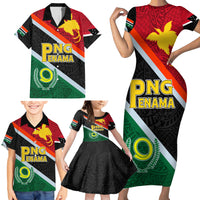 Personalised Penama and Papua New Guinea Day Family Matching Short Sleeve Bodycon Dress and Hawaiian Shirt Emblem Mix Style LT7 - Polynesian Pride
