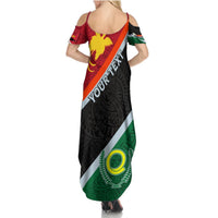 Personalised Penama and Papua New Guinea Day Summer Maxi Dress Emblem Mix Style LT7 - Polynesian Pride