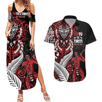 Aotearoa Toitu Te Tiriti Couples Matching Summer Maxi Dress and Hawaiian Shirt Whakairo Wheku