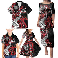 Aotearoa Toitu Te Tiriti Family Matching Puletasi and Hawaiian Shirt Whakairo Wheku LT7 - Polynesian Pride