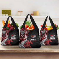 Aotearoa Toitu Te Tiriti Grocery Bag Whakairo Wheku LT7 3-pack One Size Black - Polynesian Pride