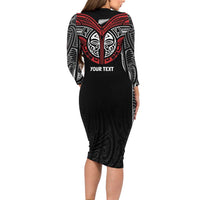 Aotearoa Maori Personalized Family Matching Long Sleeve Bodycon Dress and Hawaiian Shirt Toitu Te Tiriti Ake! Ake! Ake! LT7 - Polynesian Pride