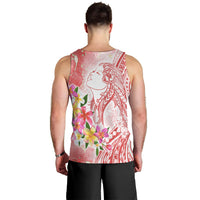 Polynesian Women's Day Wahine Men Tank Top Plumeria Marble Glaze - Pink LT7 - Polynesian Pride